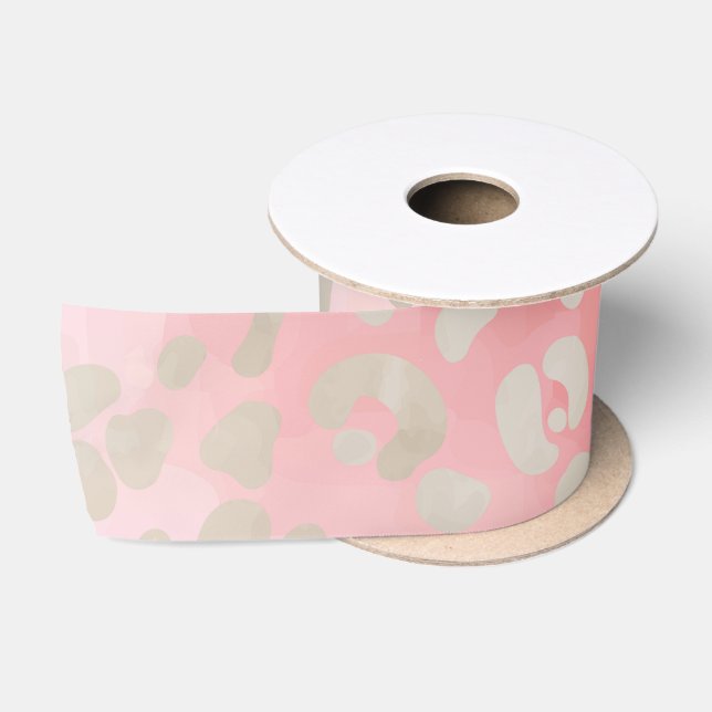 Lazo De Raso Rosa leopardo (Carrete)