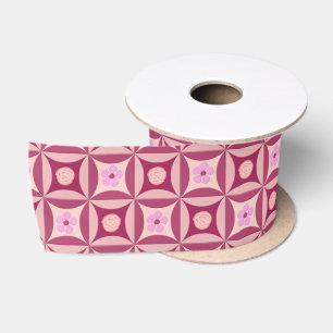 Lazo De Raso Rosa MoonStone y flor de cerezo en la puerta