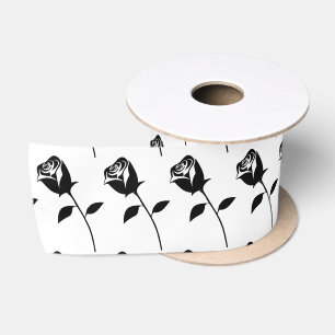 Lazo De Raso Rosa negro Valentine Flor Thunder_Cove
