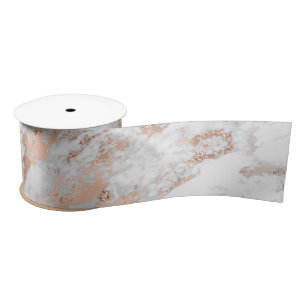 Lazo De Raso Rosa Oro Mármol Blanco Glitzy