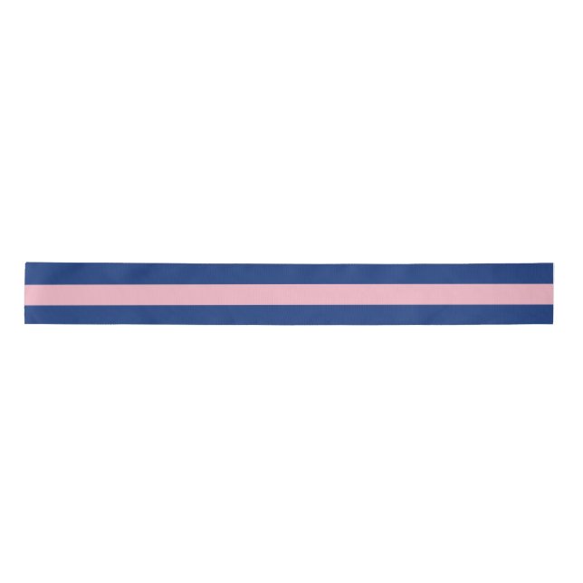 Lazo De Raso Rosa preppy y rayas azules (Anverso)