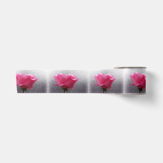 Lazo De Raso rosa sobre gris