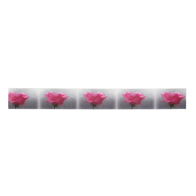 Lazo De Raso rosa sobre gris (Anverso)