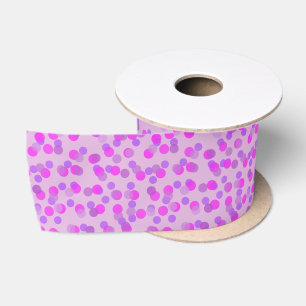 Lazo De Raso rosa y morado de lunares