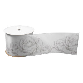 Lazo De Raso Rosas de época Decoración de gris floral