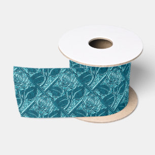 Lazo De Raso Rosas metalizado RIBBON 02-Blue-SATIN