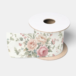 Lazo De Raso Rosas Pastel Elegantes Shabby Chic