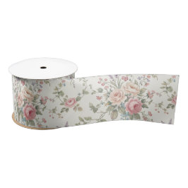 Lazo De Raso Rosas Pastel Elegantes Shabby Chic
