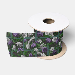 Lazo De Raso Rosas Purple Elegent Floral