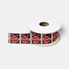 Lazo De Raso Rosas Rojas en Cinta Negra 10 Yardas
