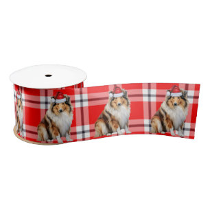 Lazo De Raso Rough Collie Holiday Plaid Funny Dog Navidades