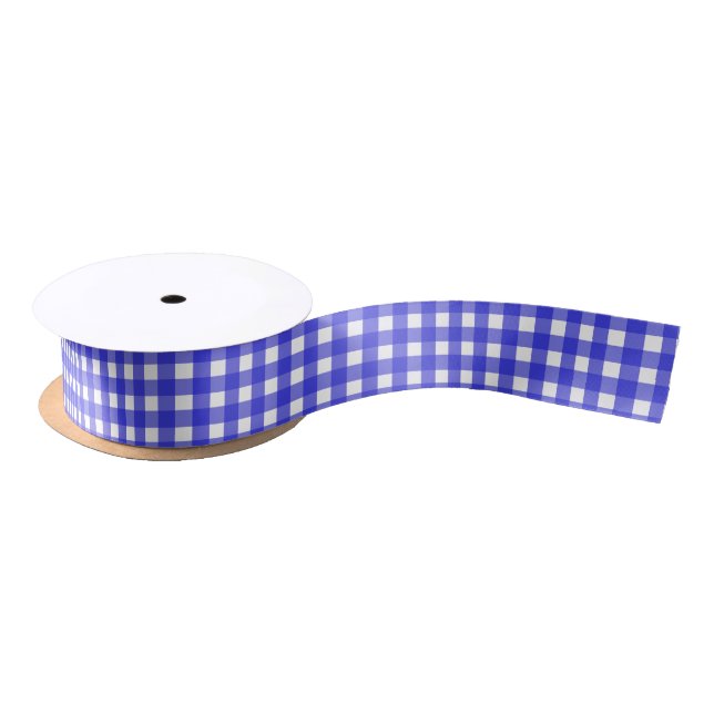 Lazo De Raso Royal blue gingham (Carrete)