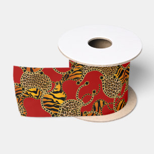 Lazo De Raso Rubí Leopardo Barra Barroco de Lujo