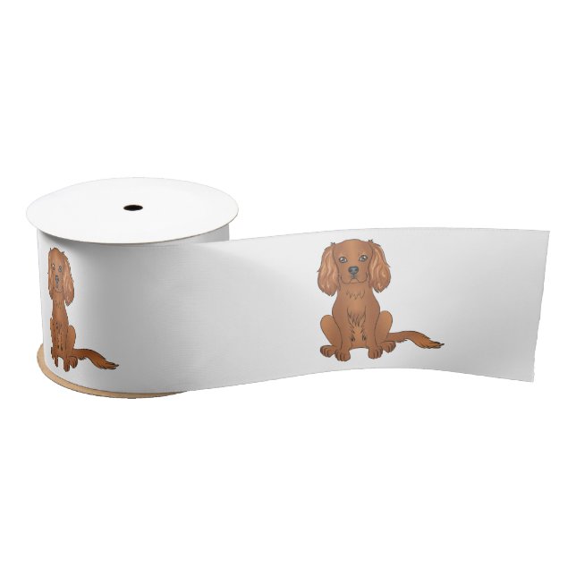 Lazo De Raso Ruby Cavalier King Charles Spaniel Sentado (Carrete)