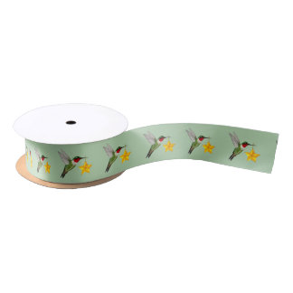 Lazo De Raso Ruby-throated Hummingbird Satin Ribbon