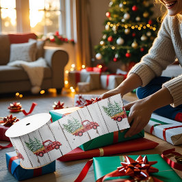 Lazo De Raso Rustic Farmhouse Molesta Camión Rojo de Madera