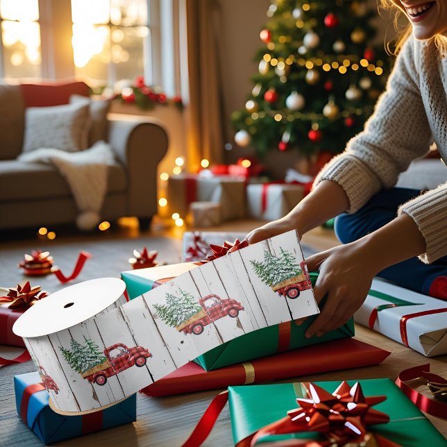 Lazo De Raso Rustic Farmhouse Molesta Camión Rojo de Madera (Subido por el creador)