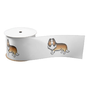 Lazo De Raso Sable Rough Collie Cute Cartoon Dog