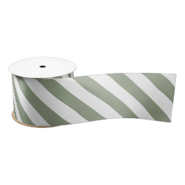 Lazo De Raso Sage Green and White Stripe