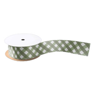 Lazo De Raso Sage Green Gingham Patterned