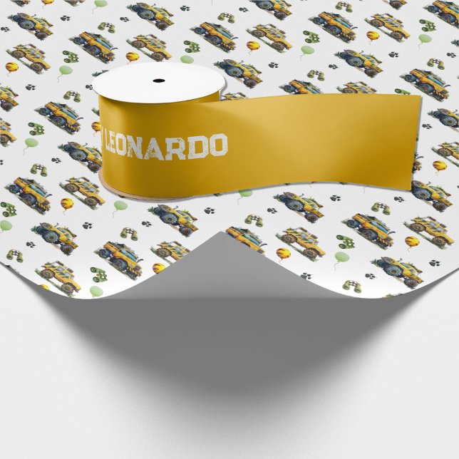 Lazo De Raso Saludo de cumpleaños amarillo con nombre personali (Subido por el creador)