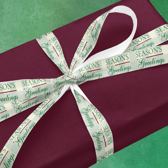 Lazo De Raso Saludos de temporada a los Navidades de Gingham (Subido por el creador)