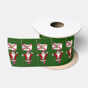 Lazo De Raso Santa Claus Con El Diseño De Florida