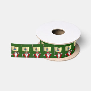 Lazo De Raso Santa Claus Con El Diseño De Nueva Jersey