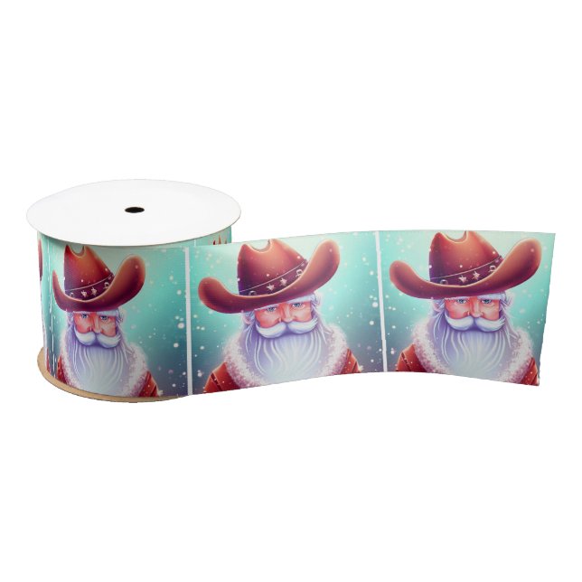 Lazo De Raso Santa Claus en un Navidad Gorra occidental (Carrete)