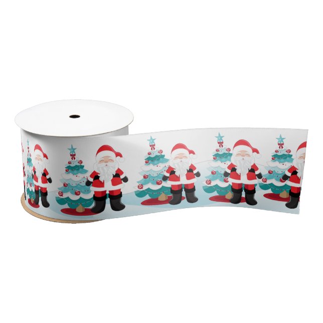 Lazo De Raso Santa Claus Satin Ribbon (Carrete)