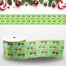 Lazo De Raso Santa Riding En Camión De Barrido Y Bulldozer