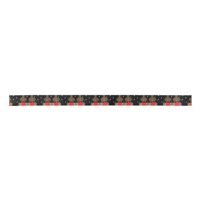 LAZO DE RASO SANTA SLEIGH & REINDEER SATIN RIBBON (Anverso)