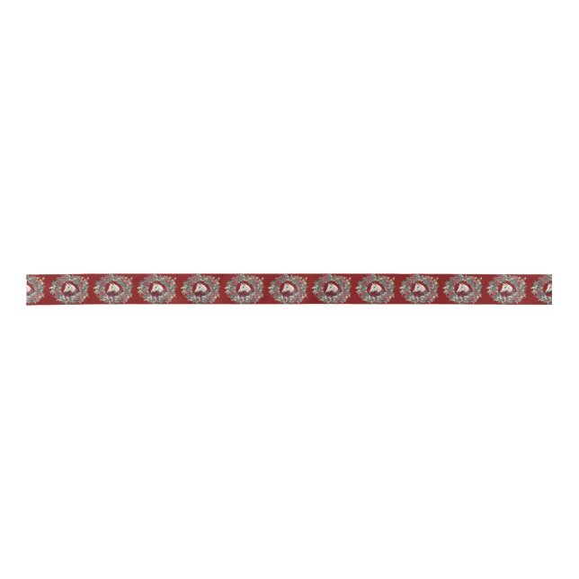 Lazo De Raso Satin Christmas Ribbon with Horse (Anverso)