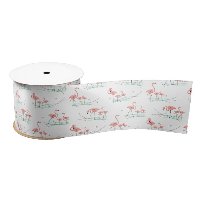 Lazo De Raso Satin Flamingo Ocean Multi ribbon (Carrete)