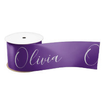 Satin Personalizado Elegante Nombre Púrpura