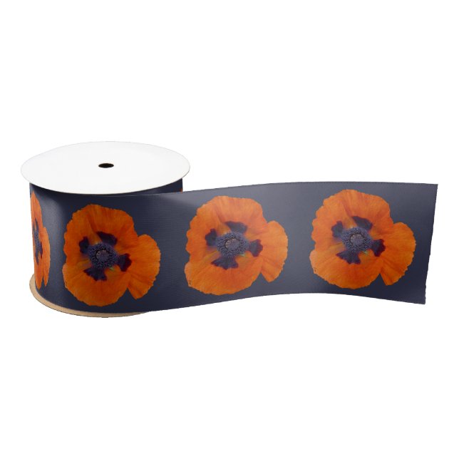 Lazo De Raso Scarlet Naranja Poppy 1 (Carrete)