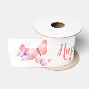 Lazo De Raso Script de Feliz Día de las Madres Mariposa Bonita