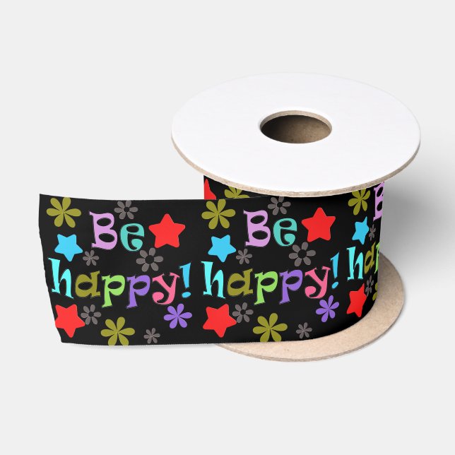 Lazo De Raso ¡Sé feliz!, multicolor (Carrete)