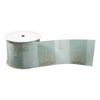 Lazo De Raso Seafoam Stiped Velvet-Look Diamond Trees