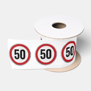 Lazo De Raso Señal de límite de velocidad para cumpleaños 50 - 