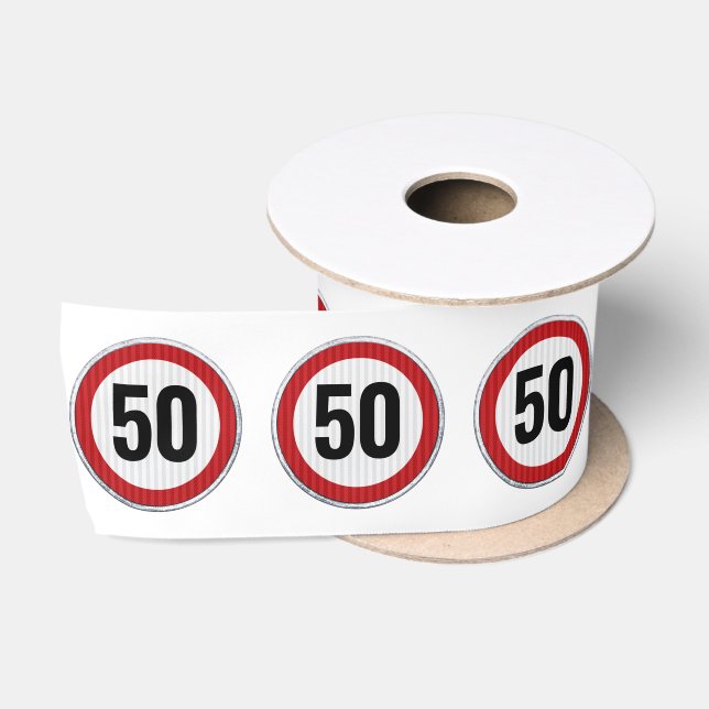 Lazo De Raso Señal de límite de velocidad para cumpleaños 50 -  (Carrete)