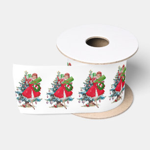Lazo De Raso Señora vintage de Navidad de 1950