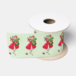 Lazo De Raso Señora vintage de Navidad de 1950