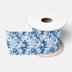 Lazo De Raso Serie Chinoserie Azul y Blanco Diseño 3