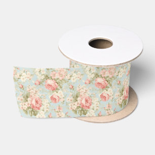 Lazo De Raso Shabby Chic Vintage Floral Rosas Victorianas Rosad