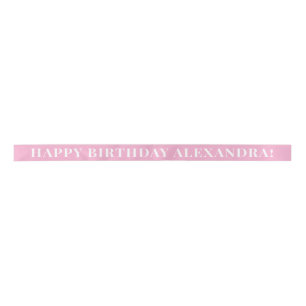 Lazo De Raso Shell Pink Simple Text Happy Birday