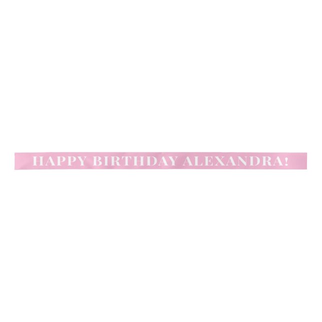 Lazo De Raso Shell Pink Simple Text Happy Birday (Anverso)