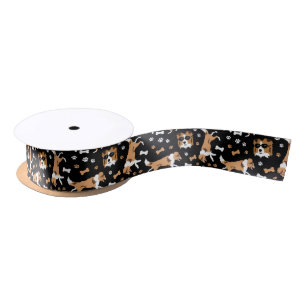 Lazo De Raso Shetland Sheepdog Shells Satin Ribbon