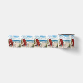 Lazo De Raso Silla de playa roja Adirondack con chanclas