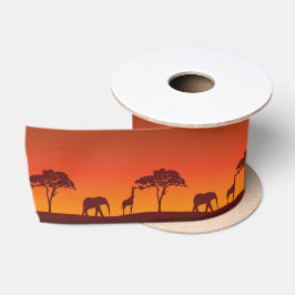 Lazo De Raso Silueta africana del safari - cinta